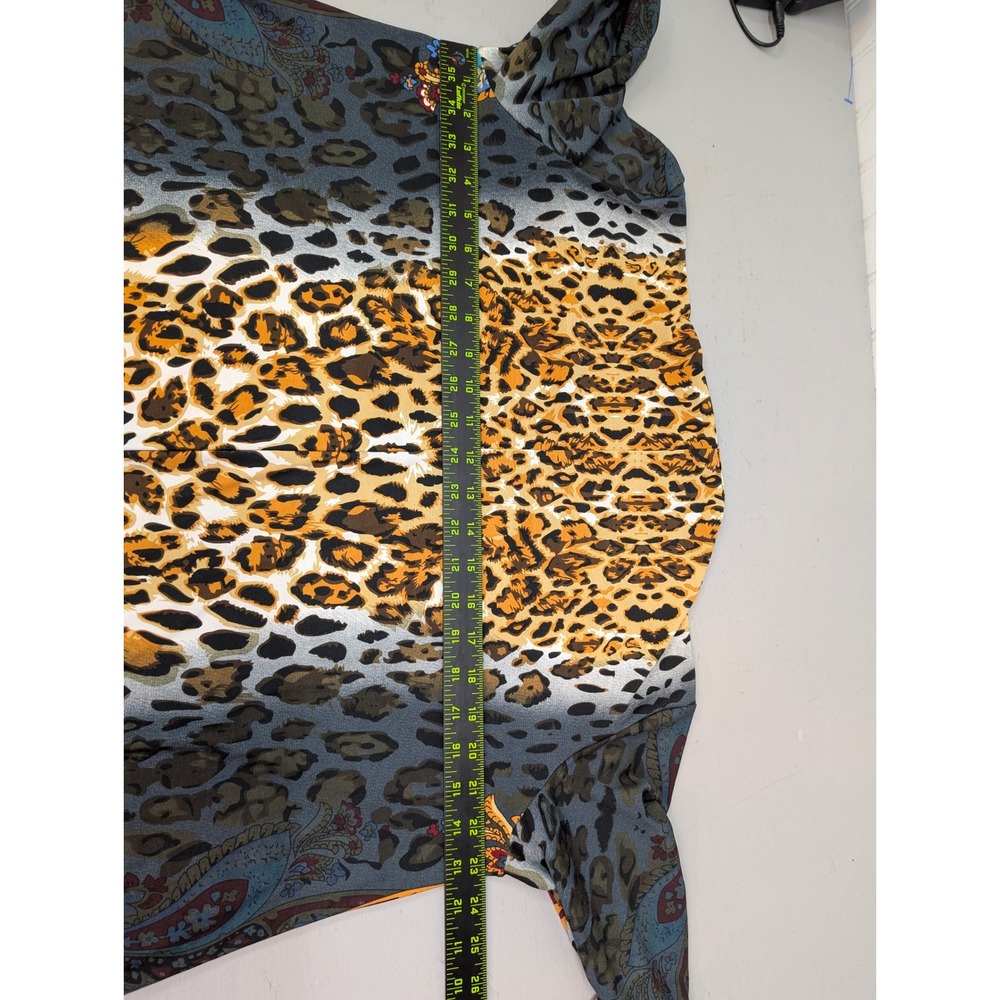 White Mark Tunic Top Paisley Long Sleeve Top Plus Sz 2XL Leopard Print Lagenlook - Picture 7 of 10